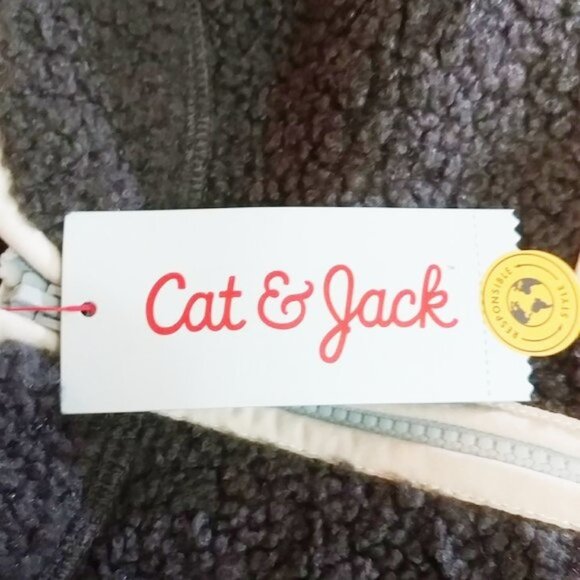 NWT Kids' Sherpa Zip-Up Jacket - Cat & Jack - M - Picture 4 of 6